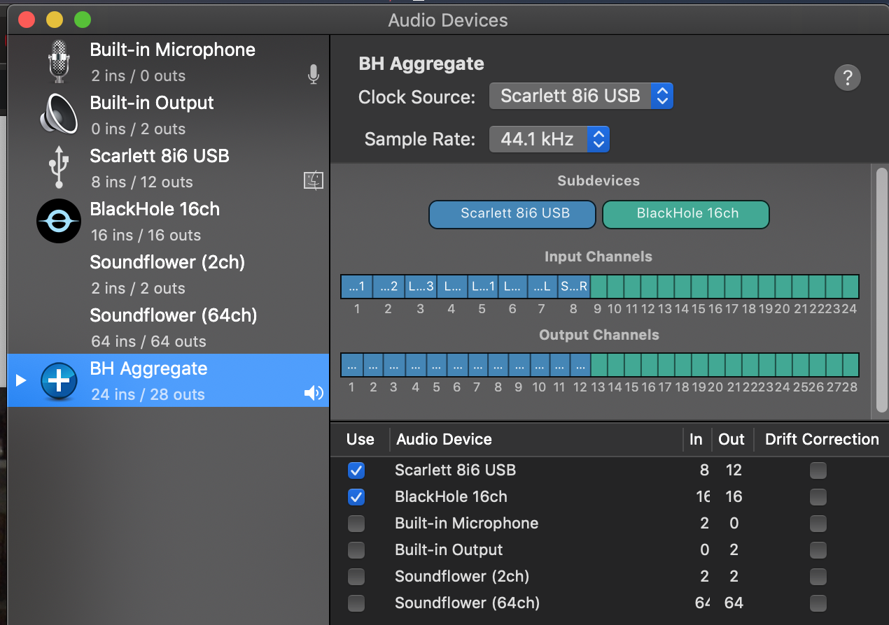 Aggregate device setup